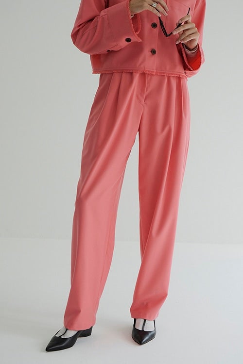 WIDE BELT TUCK PANTS
