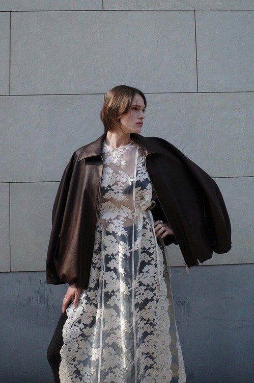 FAKE LEATHER BALLOON JACKET
