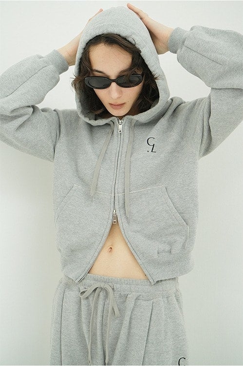 LOGO COMPACT ZIP UP HOODIE