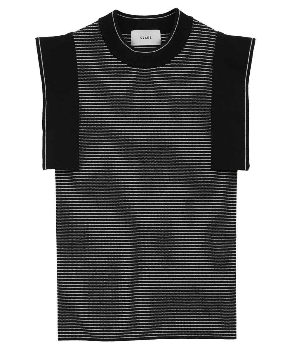 美品CLANEクラネ SQUARE SELEEVE TOPSブラック2025ss SQUARE SLEEVE KNIT TOPS｜TOPS(トップス)｜CLANE OFFICIAL ONLINE STORE