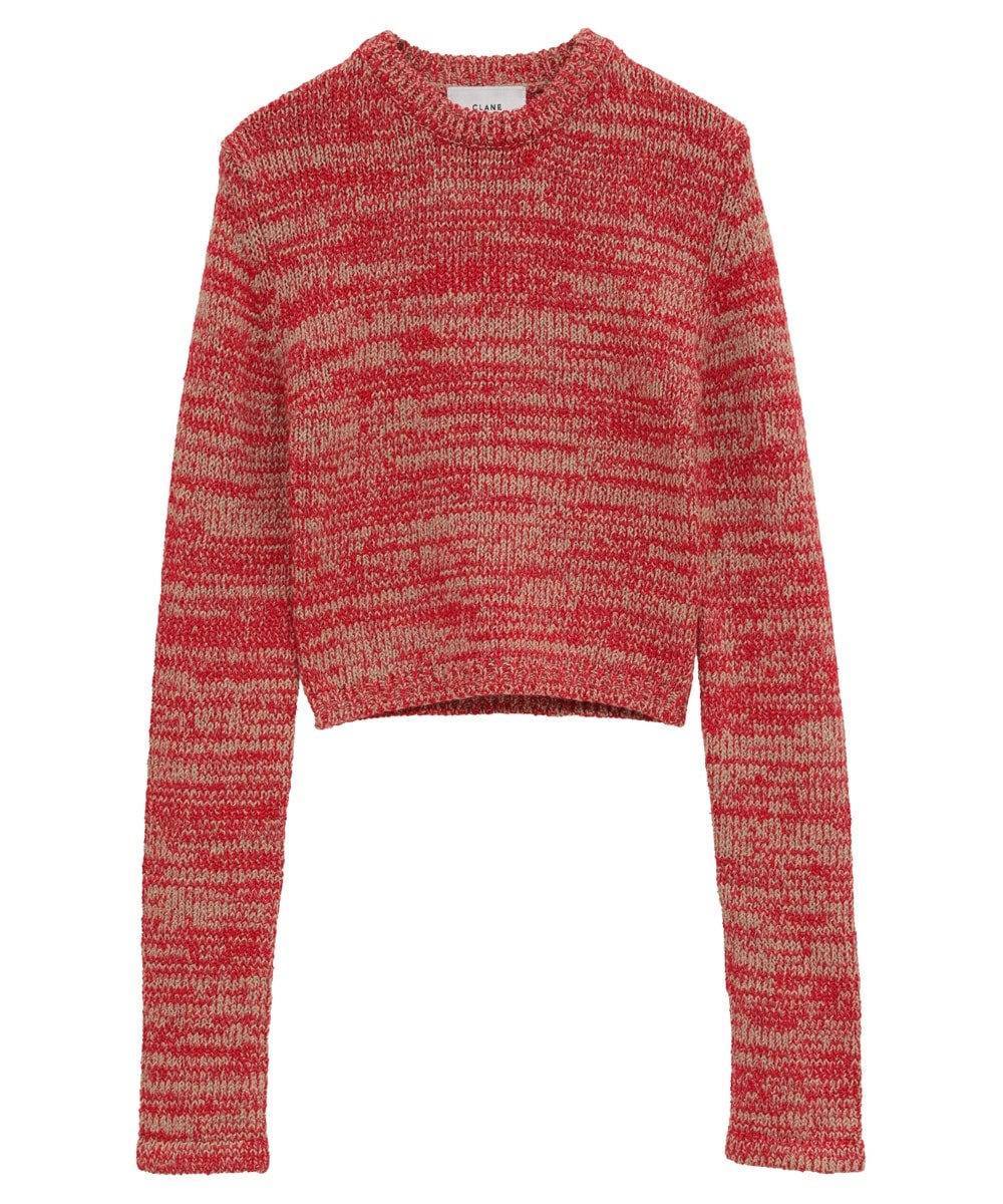 CLANE COTTON SHORT KNIT TOPS レッド サイズ2 COTTON SHORT KNIT TOPS｜TOPS(トップス)｜CLANE OFFICIAL ONLINE STORE