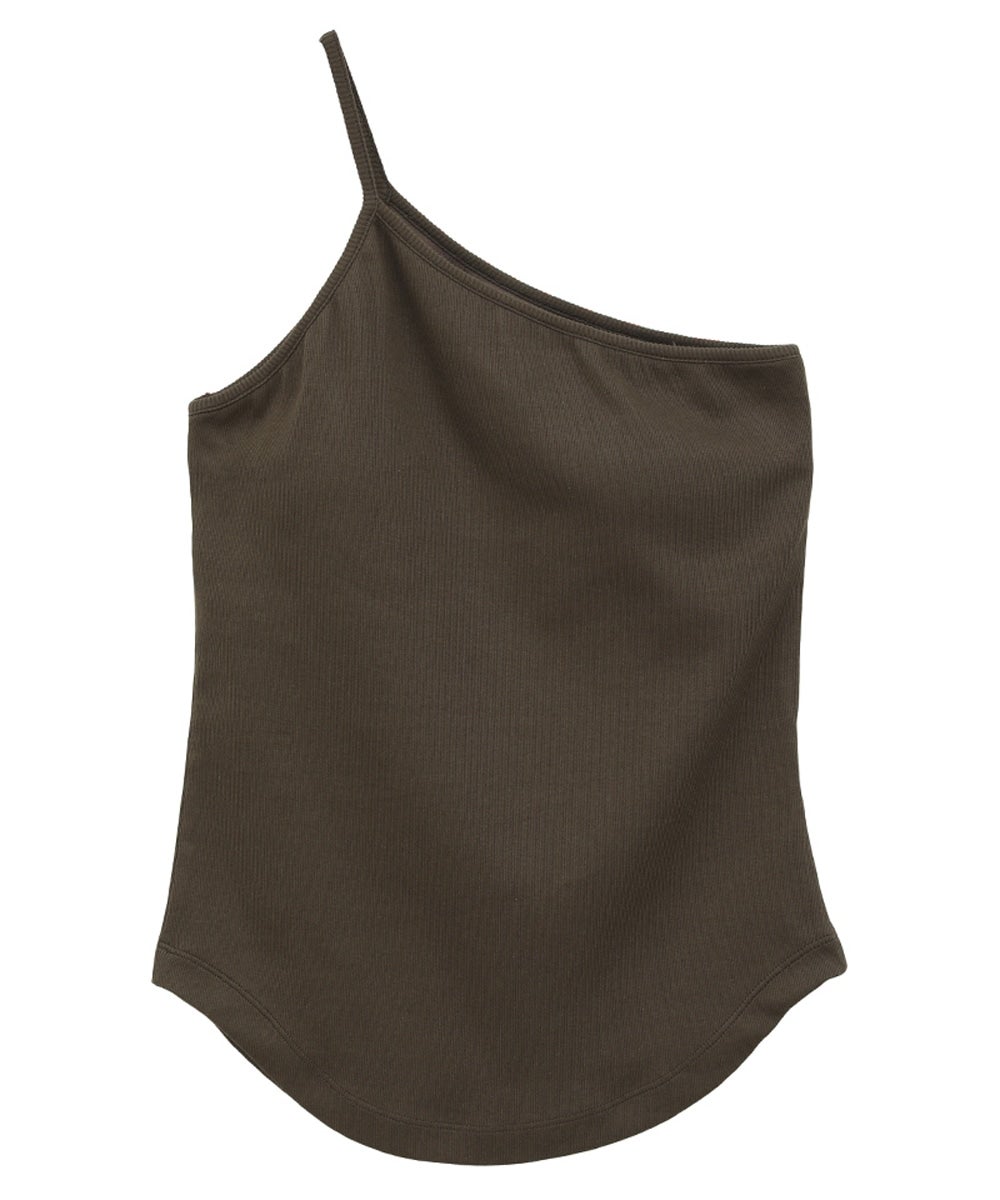 ONE SHOULDER RIB TANK TOPS