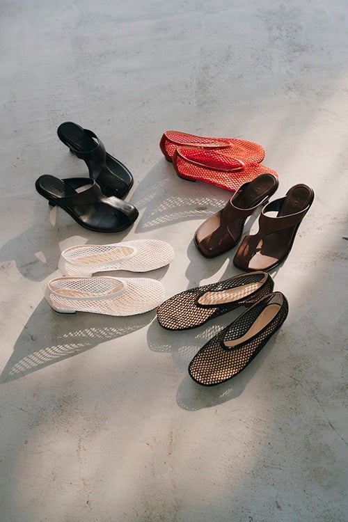 MESH OBLIQUE TOE FLAT SHOES