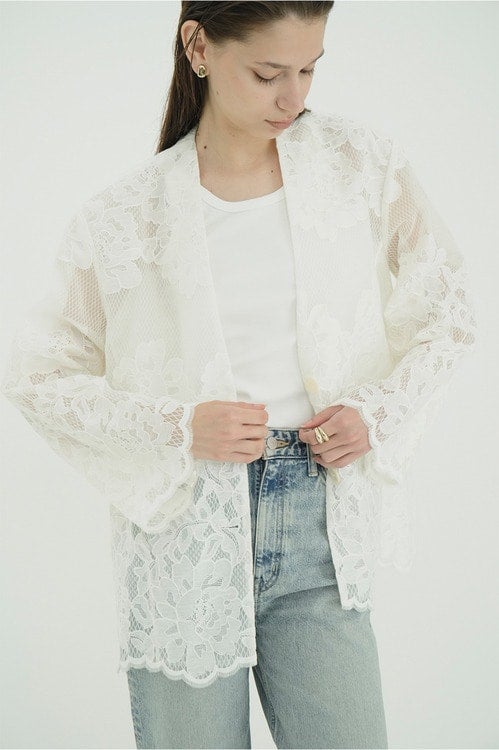 FLOWER LACE WIDE SHIRT JACKET