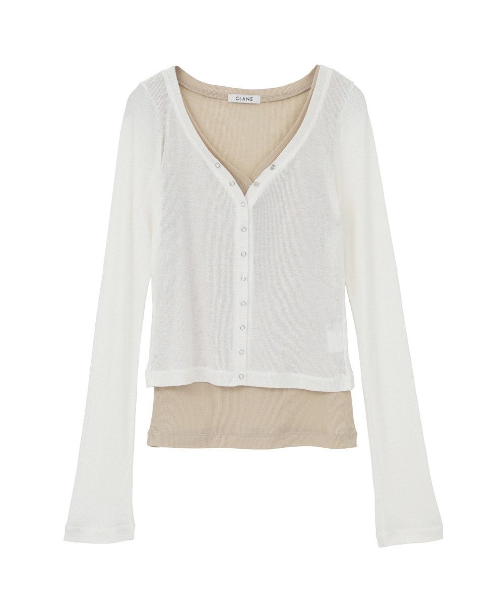 CURVED NECK LAYERED SET TOPS