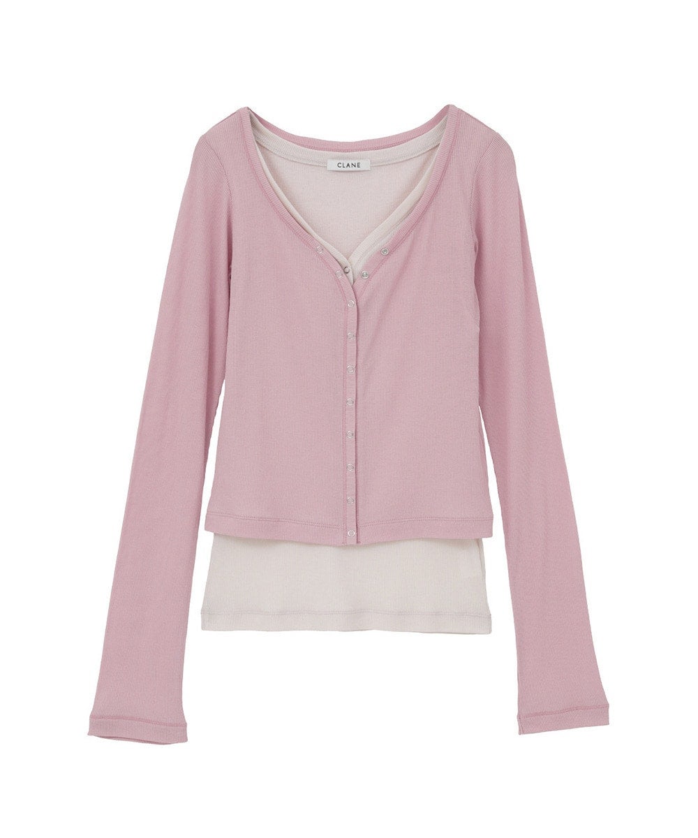 CURVED NECK LAYERED SET TOPS