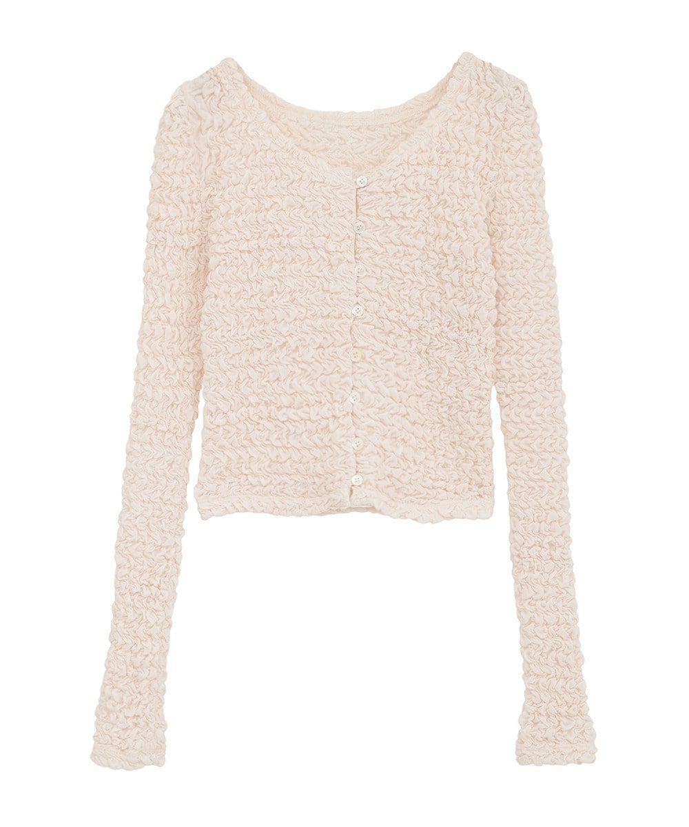 W FACE SOFT SHIRRING CARDIGAN