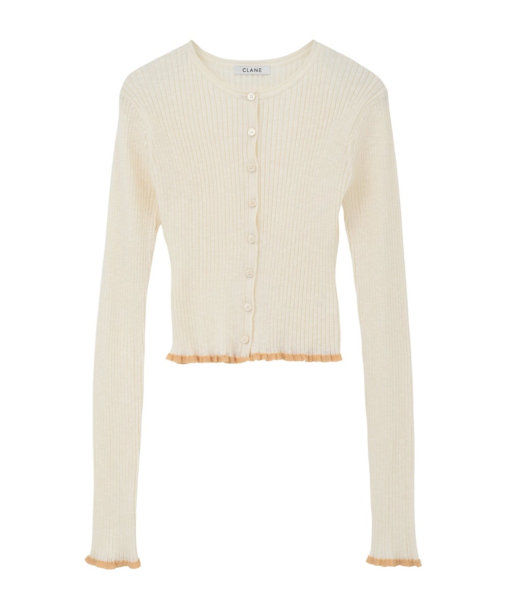 CLANE ミックスカラーニットトレンカ＋カーディガンセット CONTRAST TRIM SHEER KNIT CARDIGAN｜TOPS(トップス)｜CLANE OFFICIAL