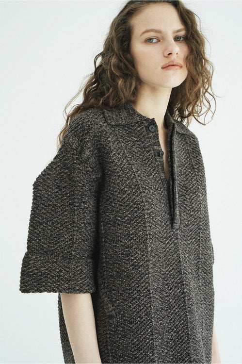 OVER HALF SLEEVE POLO KNIT TOPS