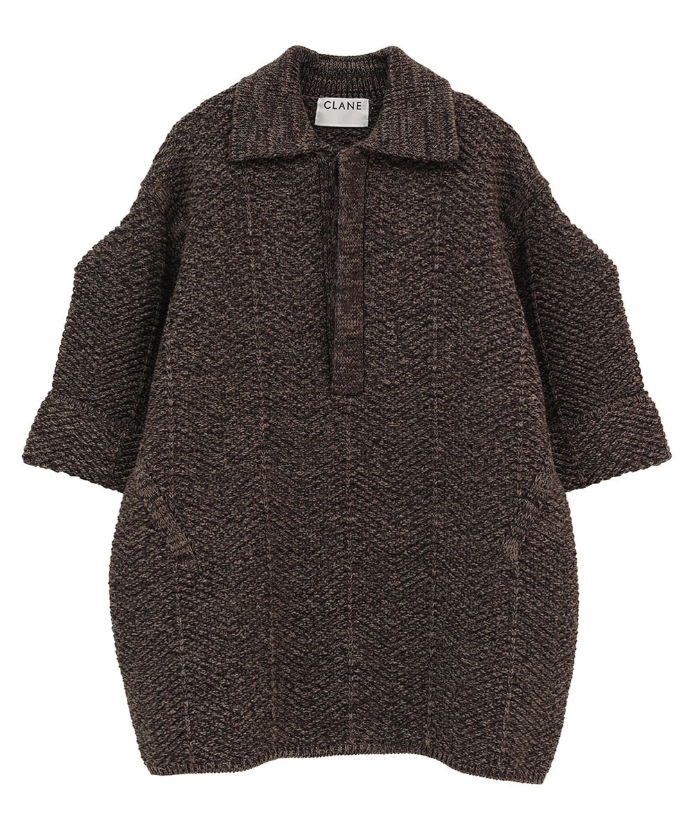 OVER HALF SLEEVE POLO KNIT TOPS