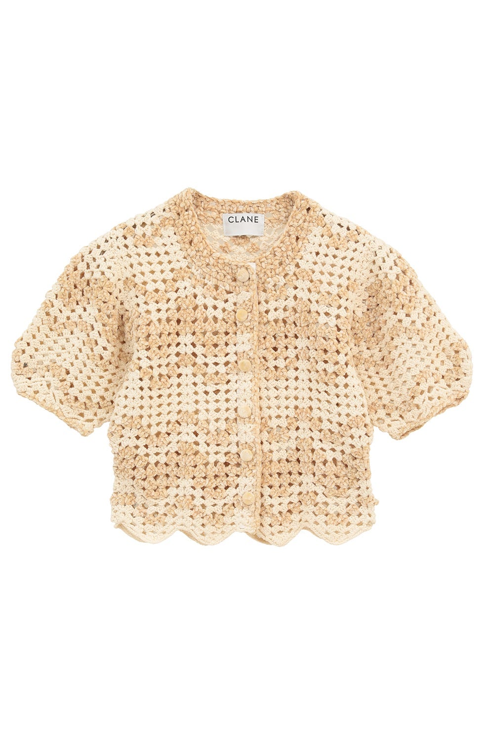 MALL BORDER HAND CROCHET KNIT CARDIGAN｜TOPS(トップス)｜CLANE