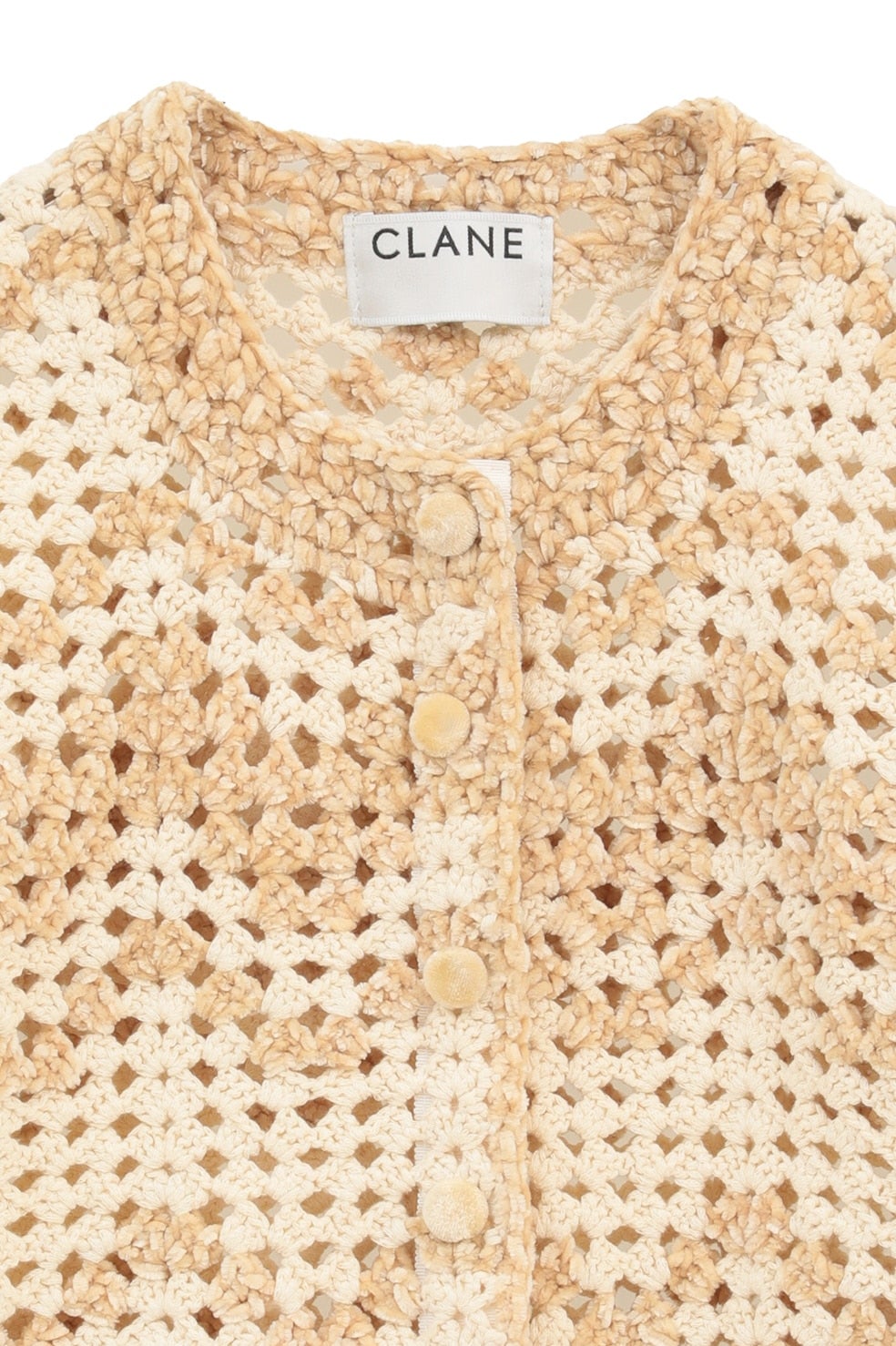 MALL BORDER HAND CROCHET KNIT CARDIGAN｜TOPS(トップス)｜CLANE