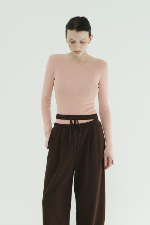 BACK ROUND CUT OUT KNIT BODYSUITS