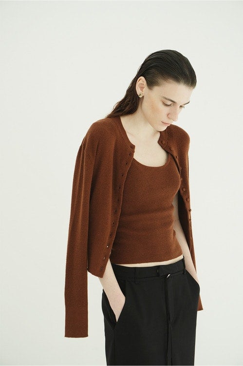 BUTTON CARDIGAN TANK SET