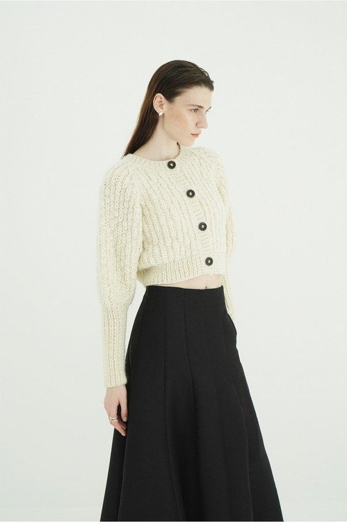 W FACE CHUNKY HAND KNIT CARDIGAN