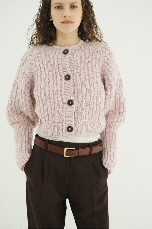 W FACE CHUNKY HAND KNIT CARDIGAN