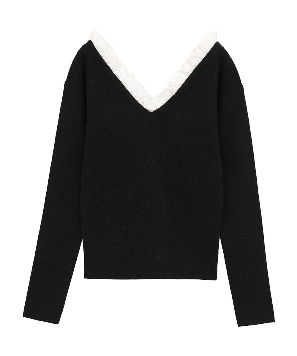 2WAY FRILL V NECK KNIT TOPS｜TOPS(トップス)｜CLANE OFFICIAL ONLINE