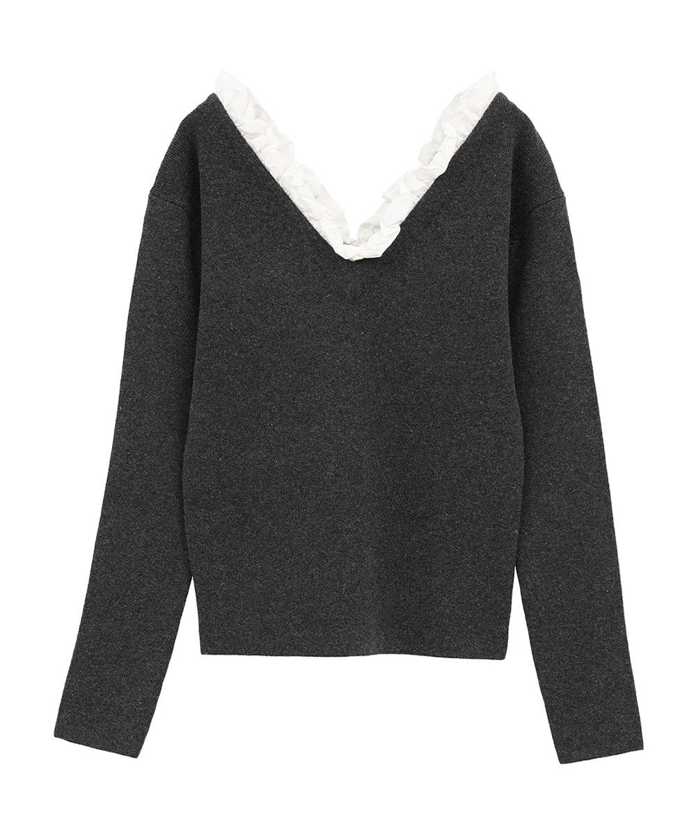 2WAY FRILL V NECK KNIT TOPS｜TOPS(トップス)｜CLANE OFFICIAL ONLINE