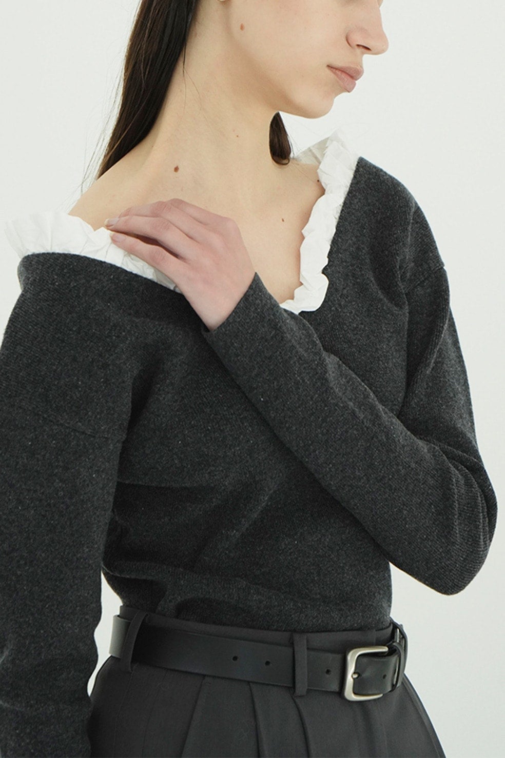 2WAY FRILL V NECK KNIT TOPS｜TOPS(トップス)｜CLANE OFFICIAL ONLINE