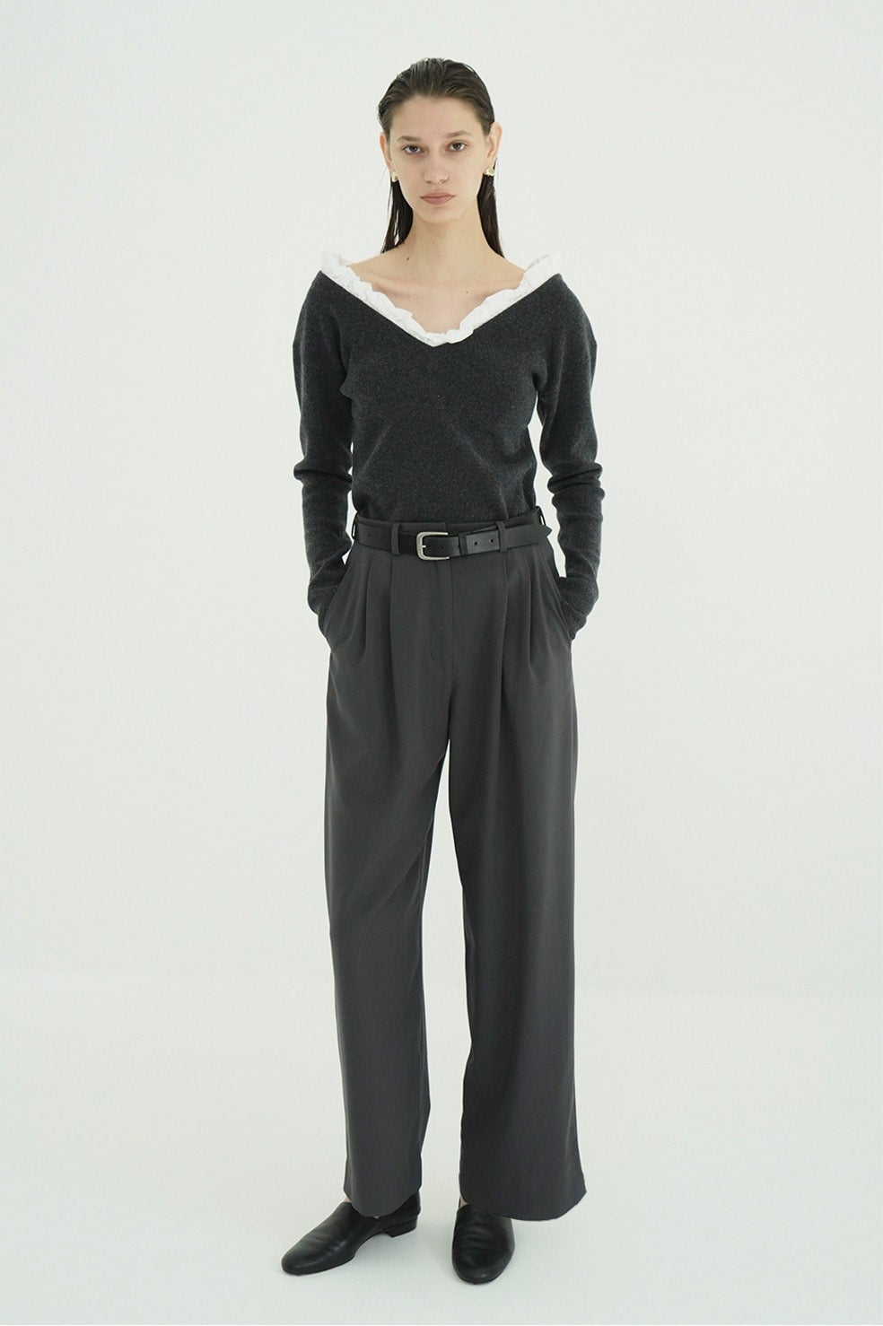 2WAY FRILL V NECK KNIT TOPS｜TOPS(トップス)｜CLANE OFFICIAL ONLINE