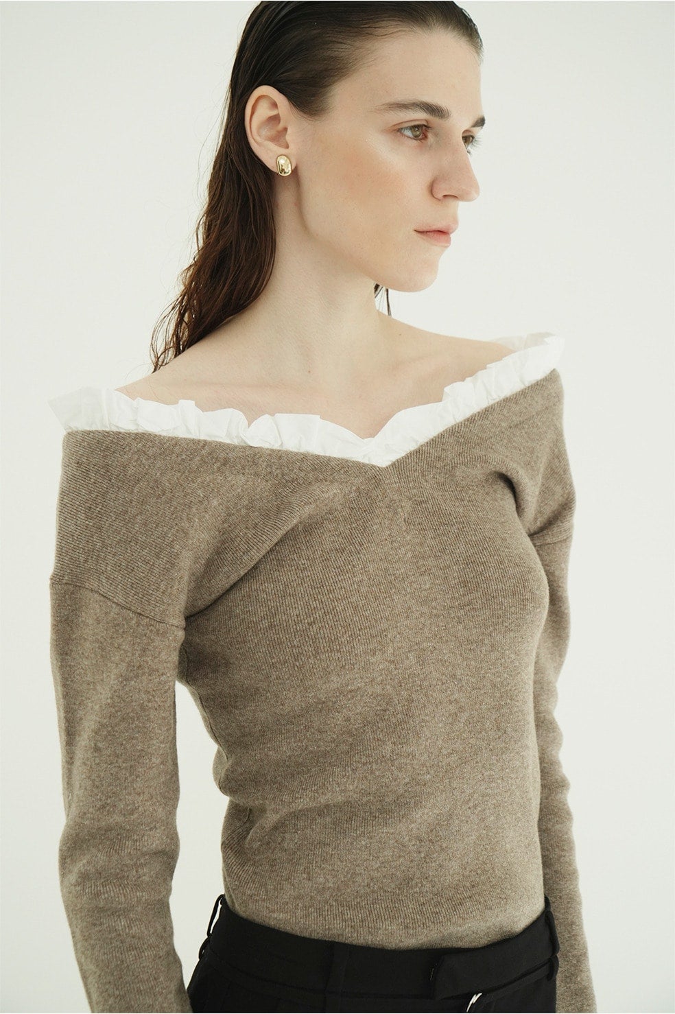 2WAY FRILL V NECK KNIT TOPS｜TOPS(トップス)｜CLANE OFFICIAL ONLINE