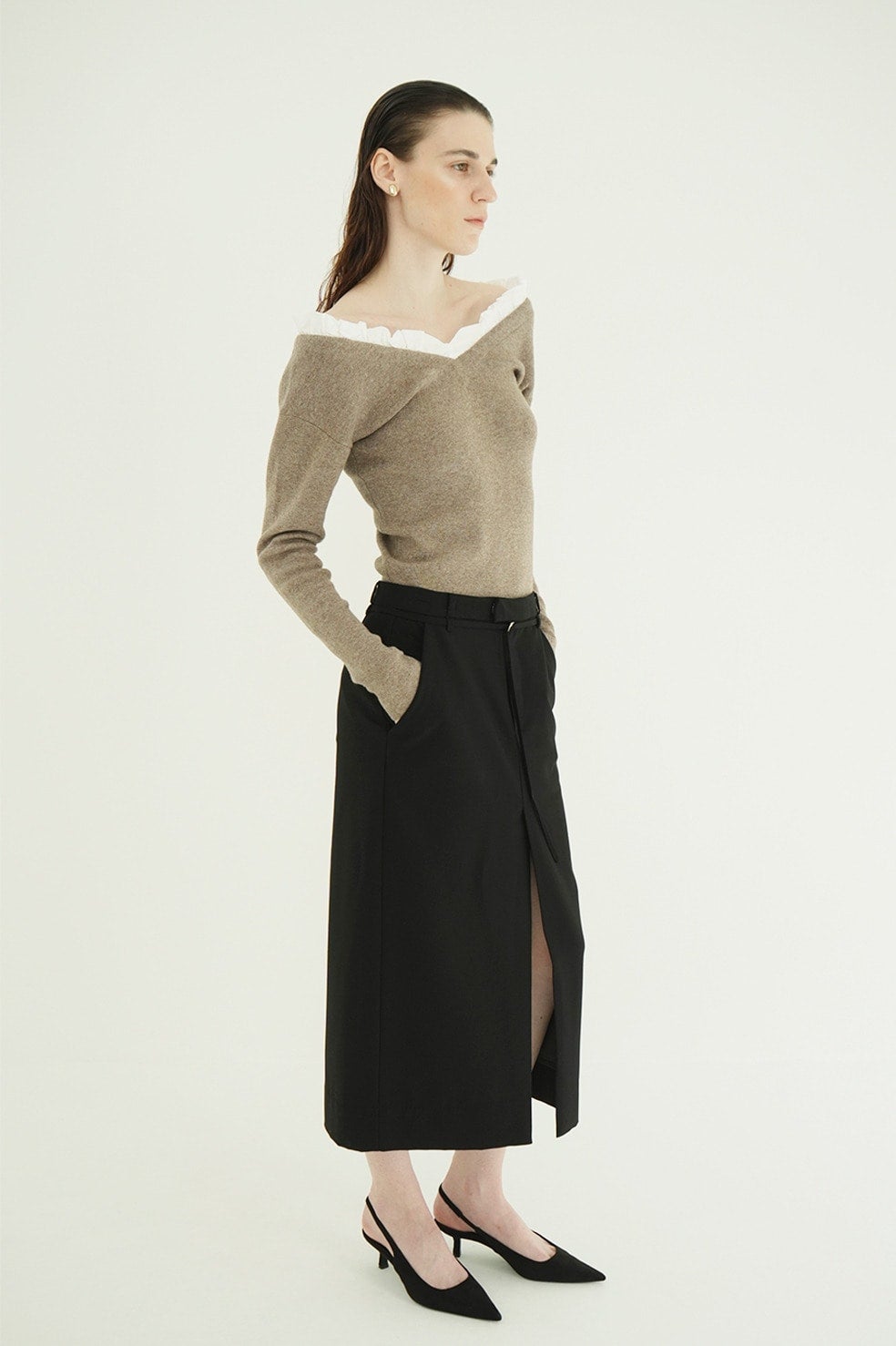 2WAY FRILL V NECK KNIT TOPS｜TOPS(トップス)｜CLANE OFFICIAL ONLINE