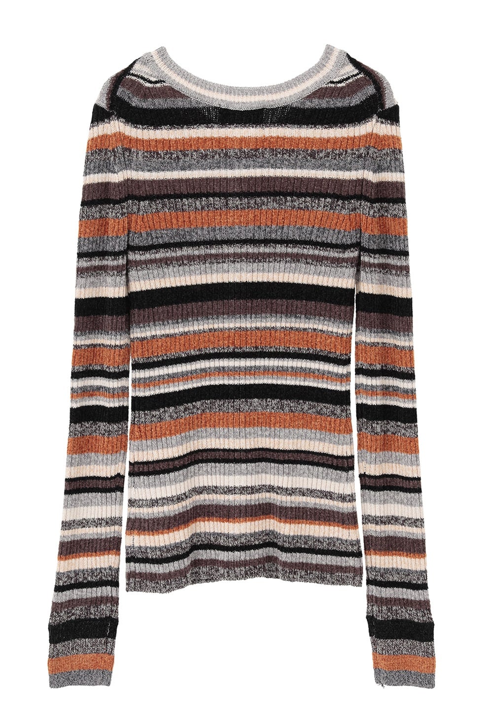MULTI BORDER BUTTON DETAIL KNIT CARDIGAN｜TOPS(トップス)｜CLANE