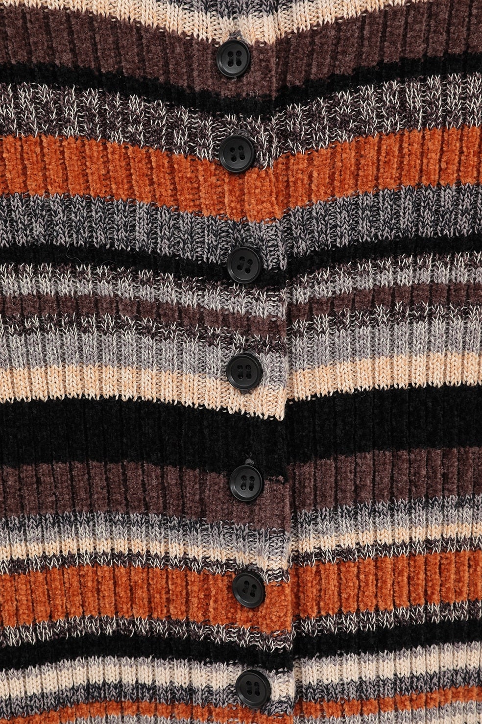 MULTI BORDER BUTTON DETAIL KNIT CARDIGAN｜TOPS(トップス)｜CLANE