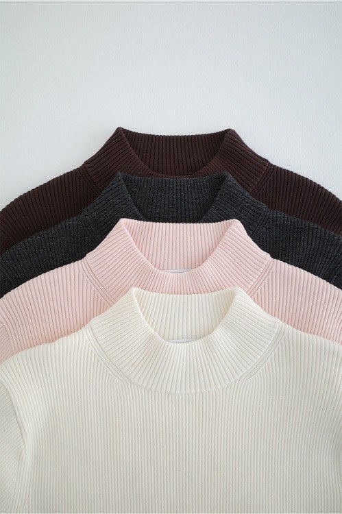 H/N RIB KNIT TOPS