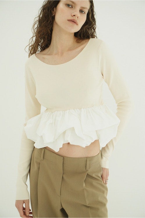 W BALLOON SHORT KNIT TOPS