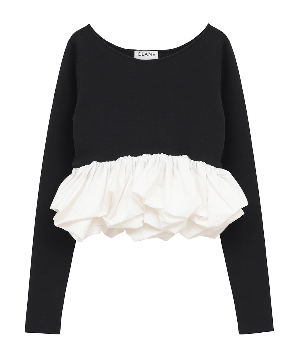 W BALLOON SHORT KNIT TOPS