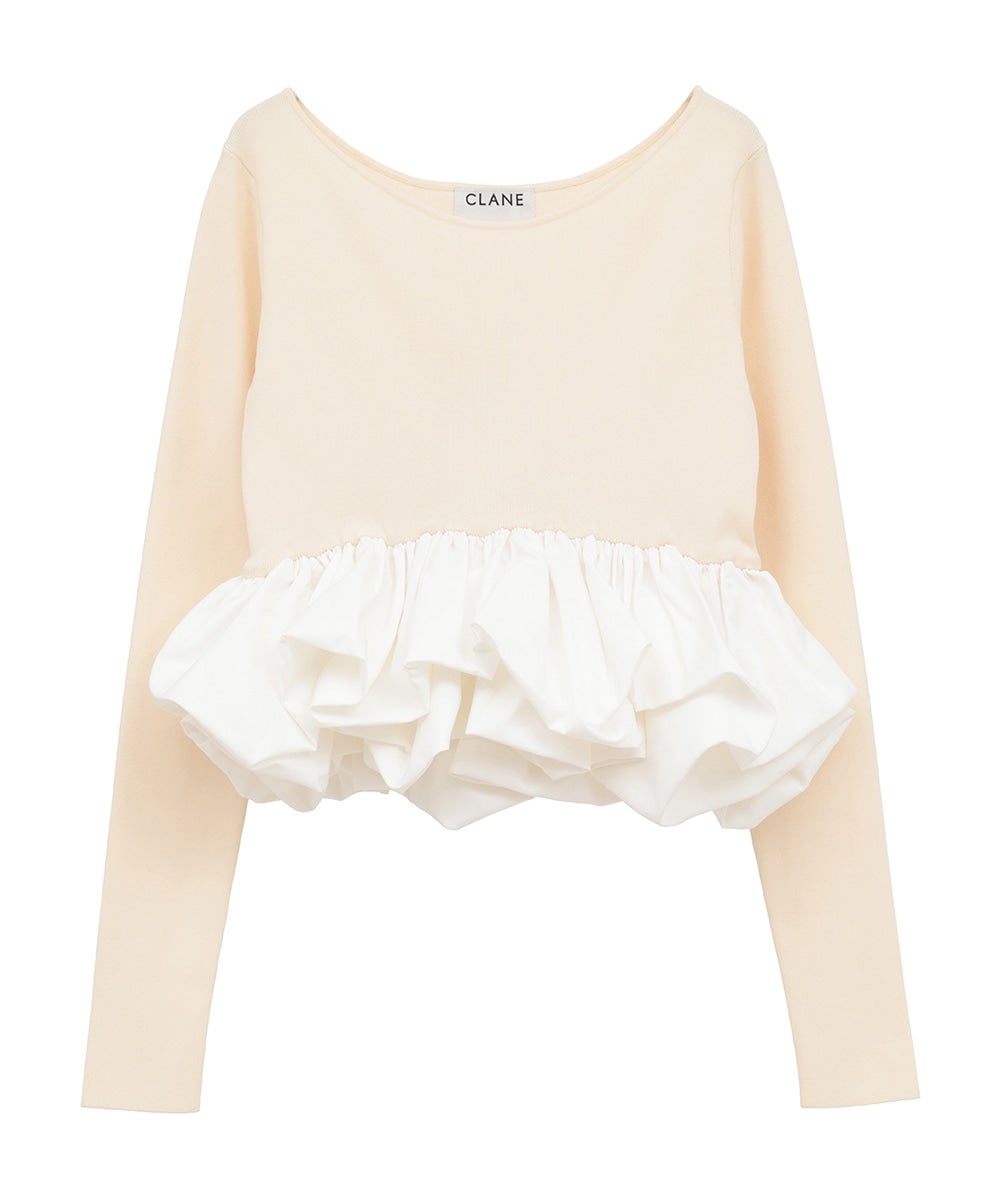 W BALLOON SHORT KNIT TOPS｜TOPS(トップス)｜CLANE OFFICIAL ONLINE STORE