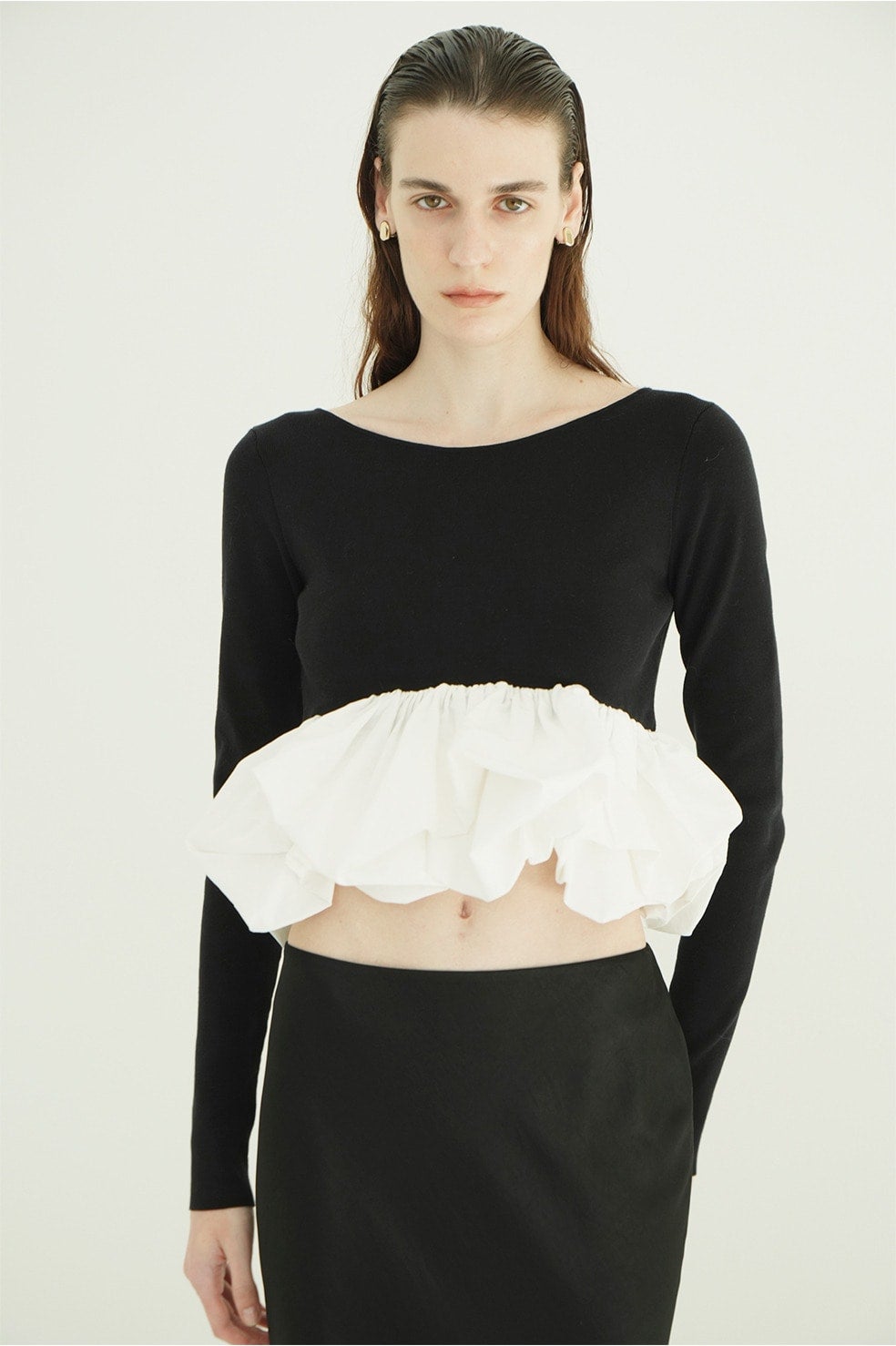 W BALLOON SHORT KNIT TOPS｜TOPS(トップス)｜CLANE OFFICIAL ONLINE STORE