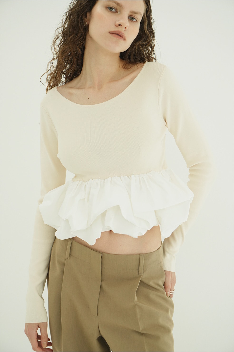 W BALLOON SHORT KNIT TOPS｜TOPS(トップス)｜CLANE OFFICIAL ONLINE STORE