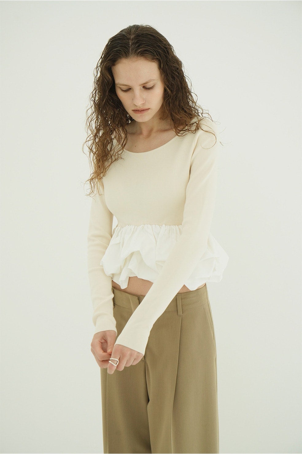 W BALLOON SHORT KNIT TOPS｜TOPS(トップス)｜CLANE OFFICIAL ONLINE STORE