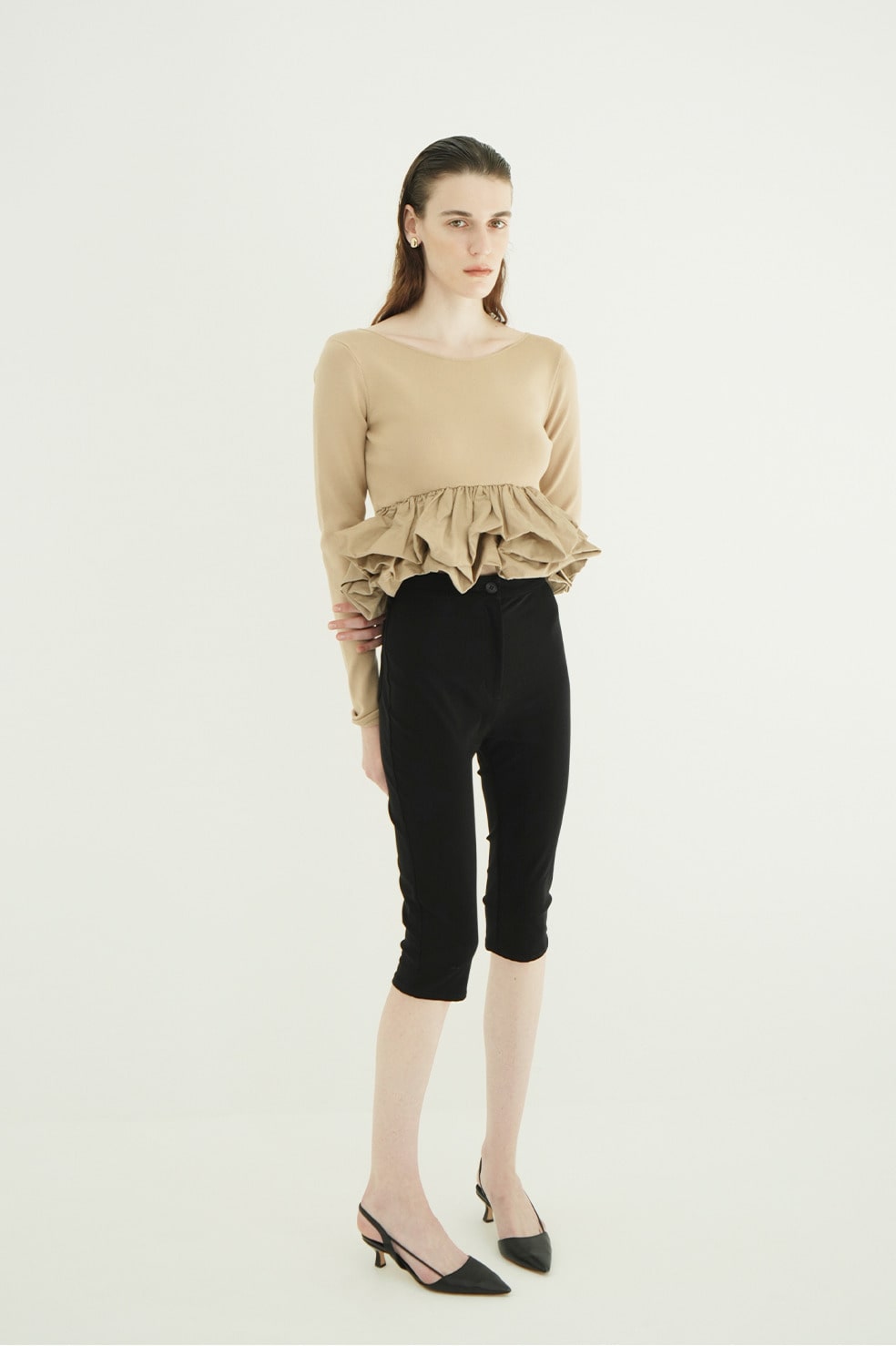 W BALLOON SHORT KNIT TOPS｜TOPS(トップス)｜CLANE OFFICIAL ONLINE STORE