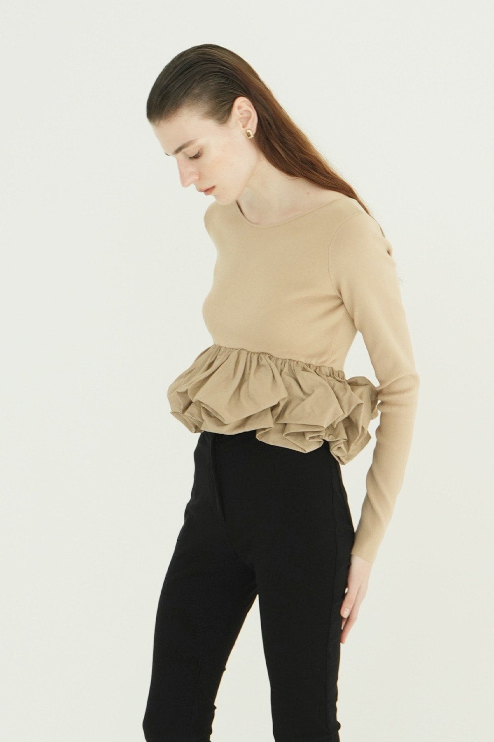 W BALLOON SHORT KNIT TOPS｜TOPS(トップス)｜CLANE OFFICIAL ONLINE STORE