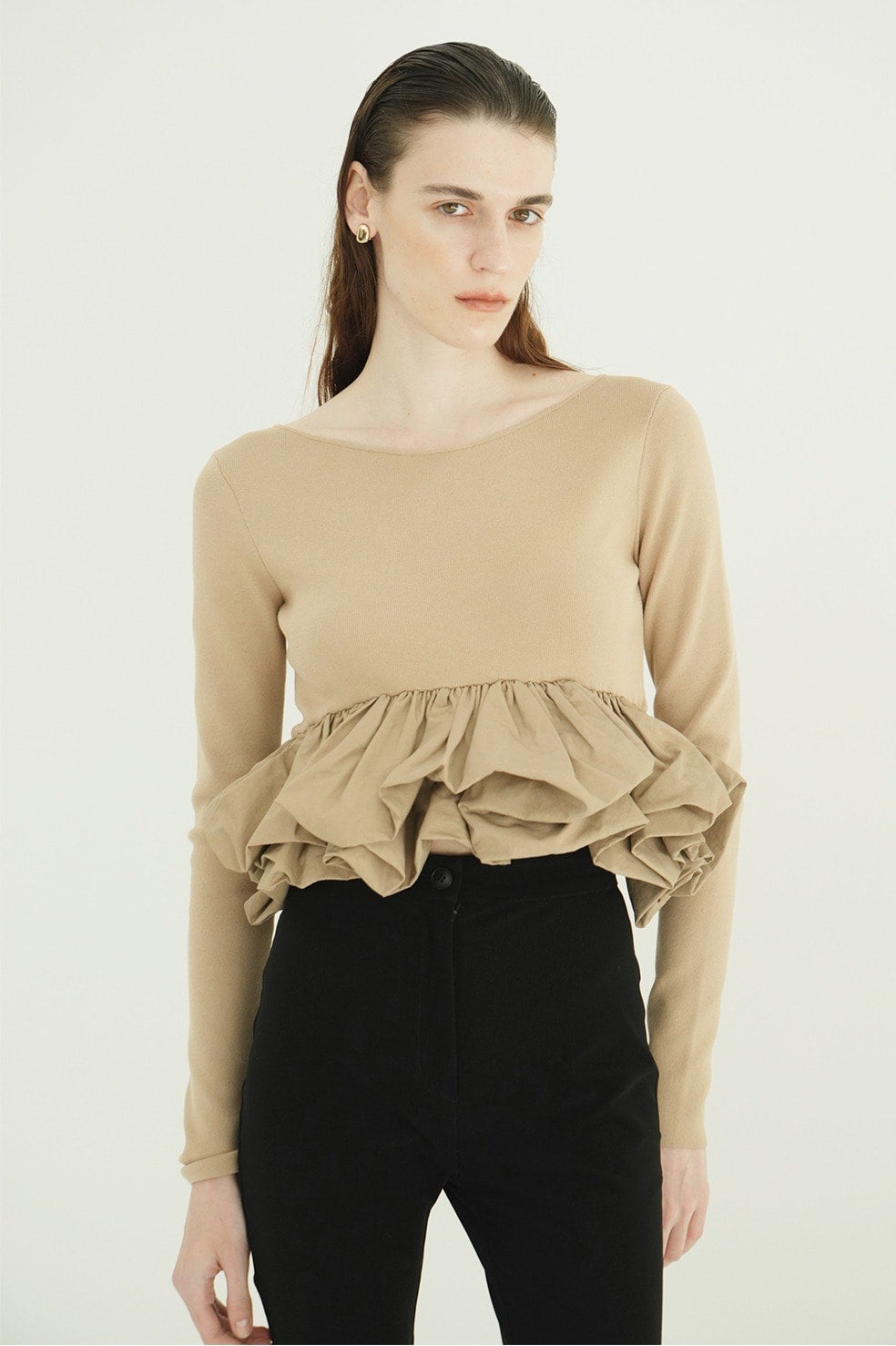 W BALLOON SHORT KNIT TOPS｜TOPS(トップス)｜CLANE OFFICIAL ONLINE STORE