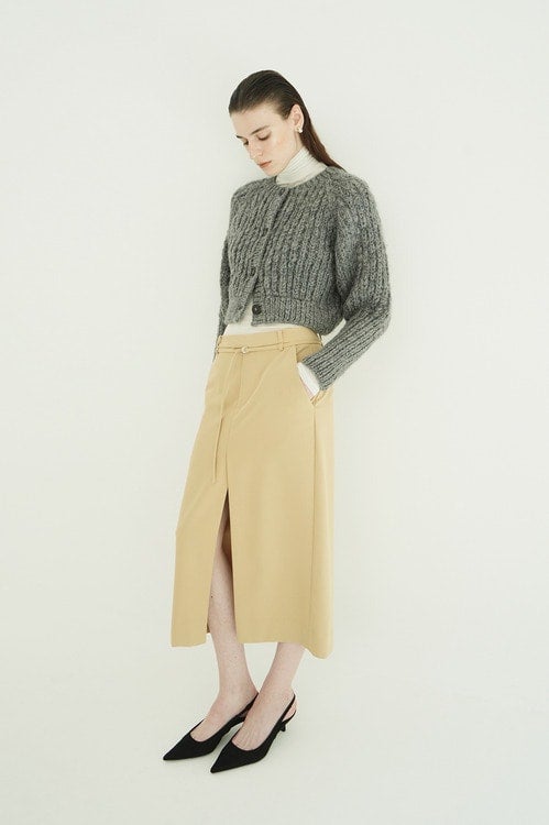 LOW WAIST DOUBLE SLIT TIGHT SKIRT