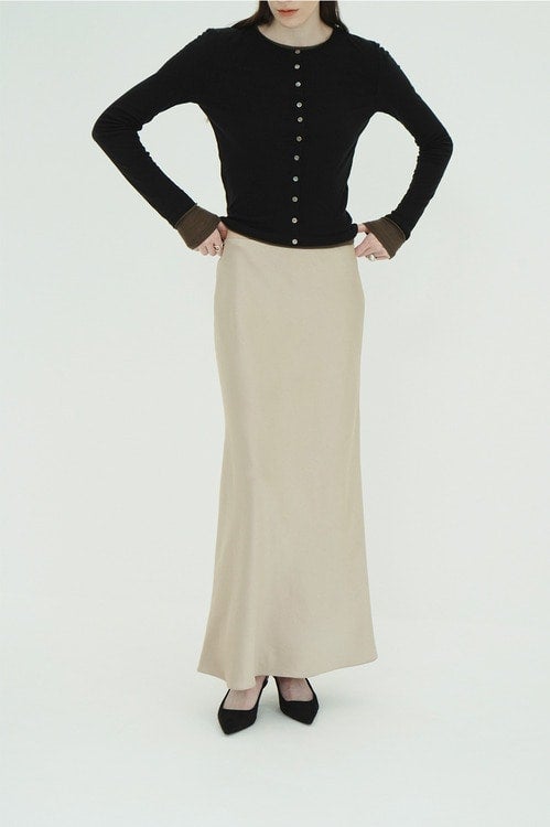 SATIN STRAIGHT MAXI SKIRT