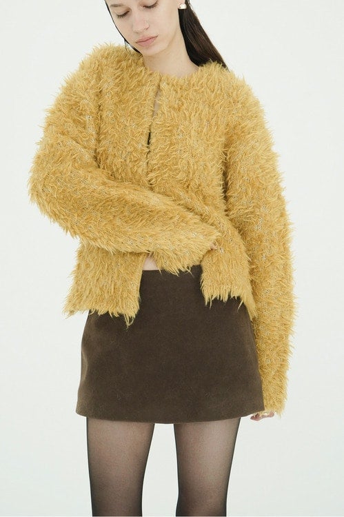 LOW WAIST FADED FAKE SUEDE MINISKIRT