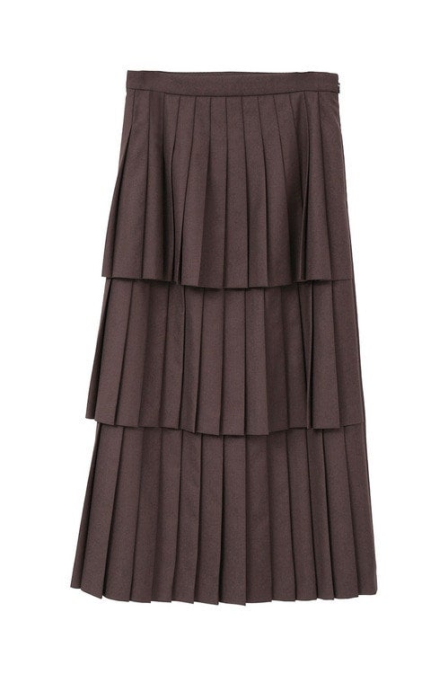 KIM YOU JUNG×CLANE W FACE PLEATS SKIRT