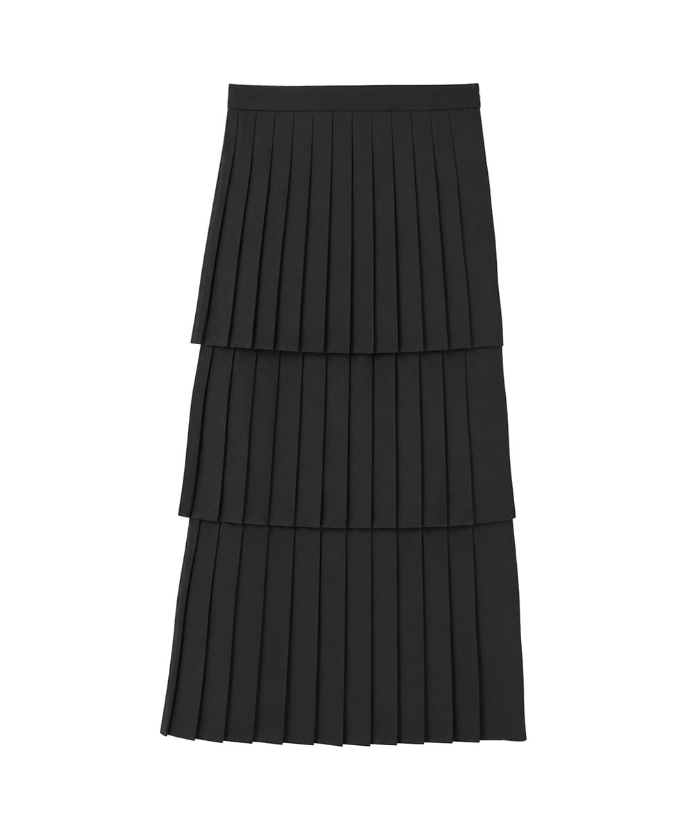 KIM YOU JUNG&times;CLANE W FACE PLEATS SKIRT