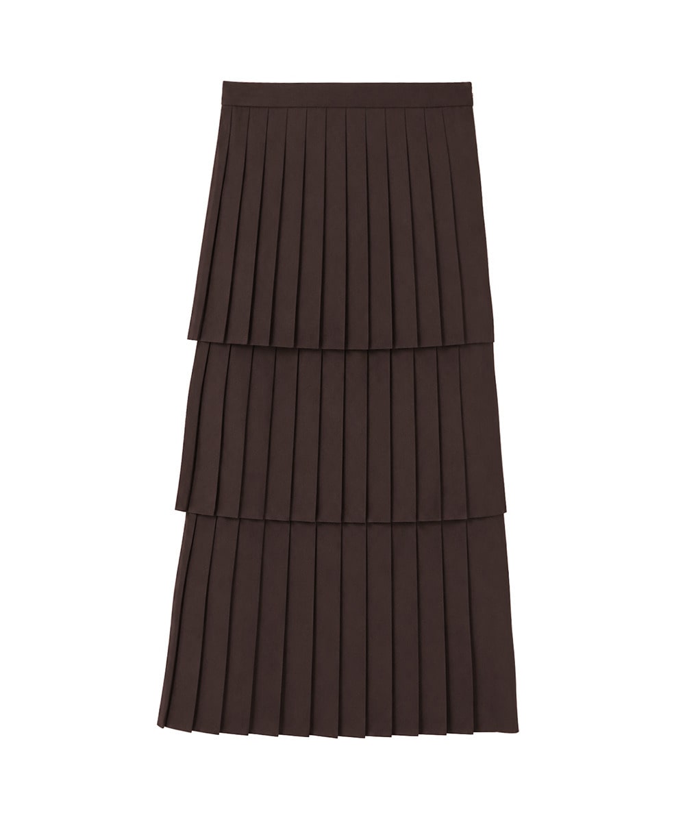 KIM YOU JUNG&times;CLANE W FACE PLEATS SKIRT