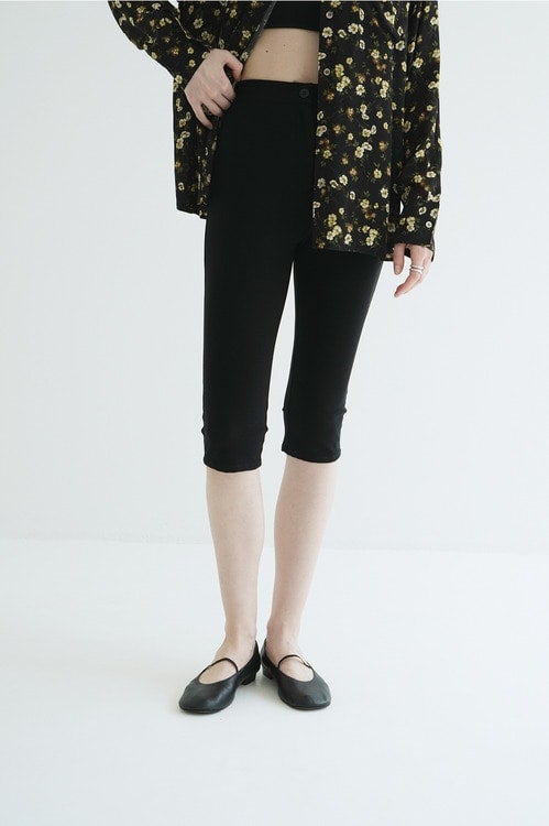 STRETCH RIB CAPRI PANTS