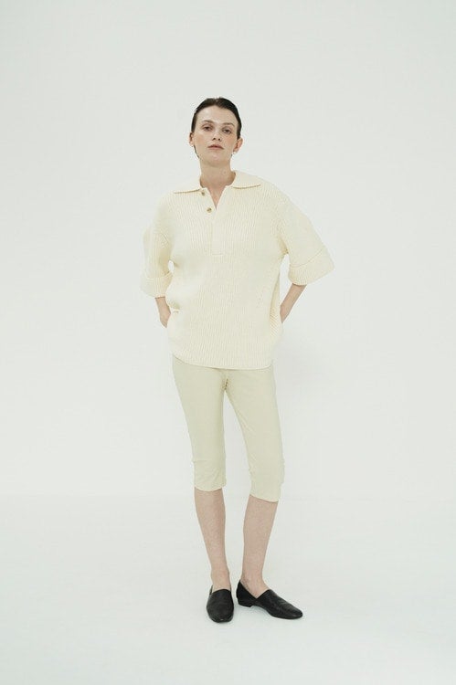 STRETCH RIB CAPRI PANTS