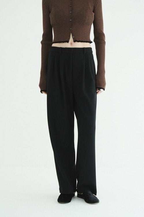 RIB STRIPE TUCK PANTS
