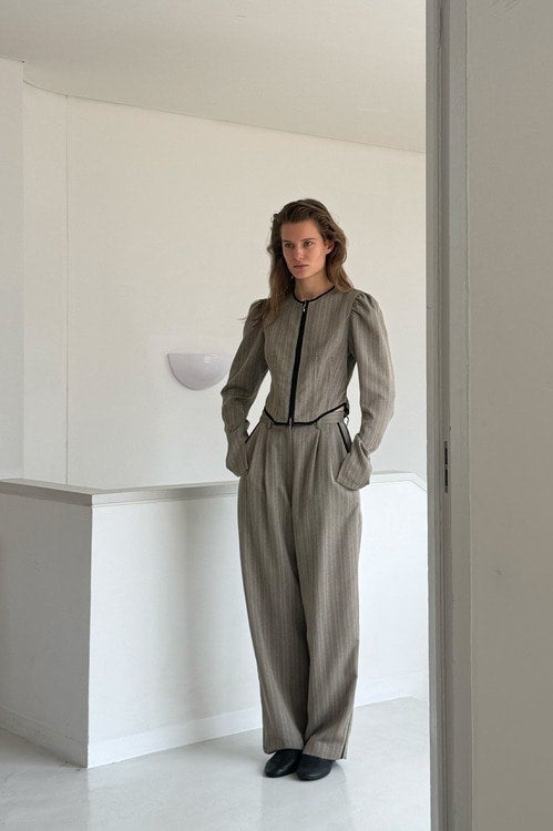 HERRINGBONE LINE PANTS
