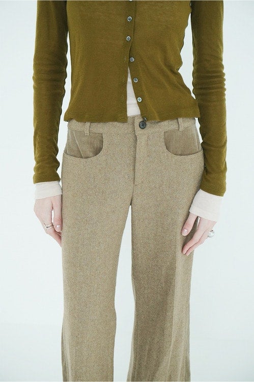 CORDUROY PANEL MELANGE PANTS