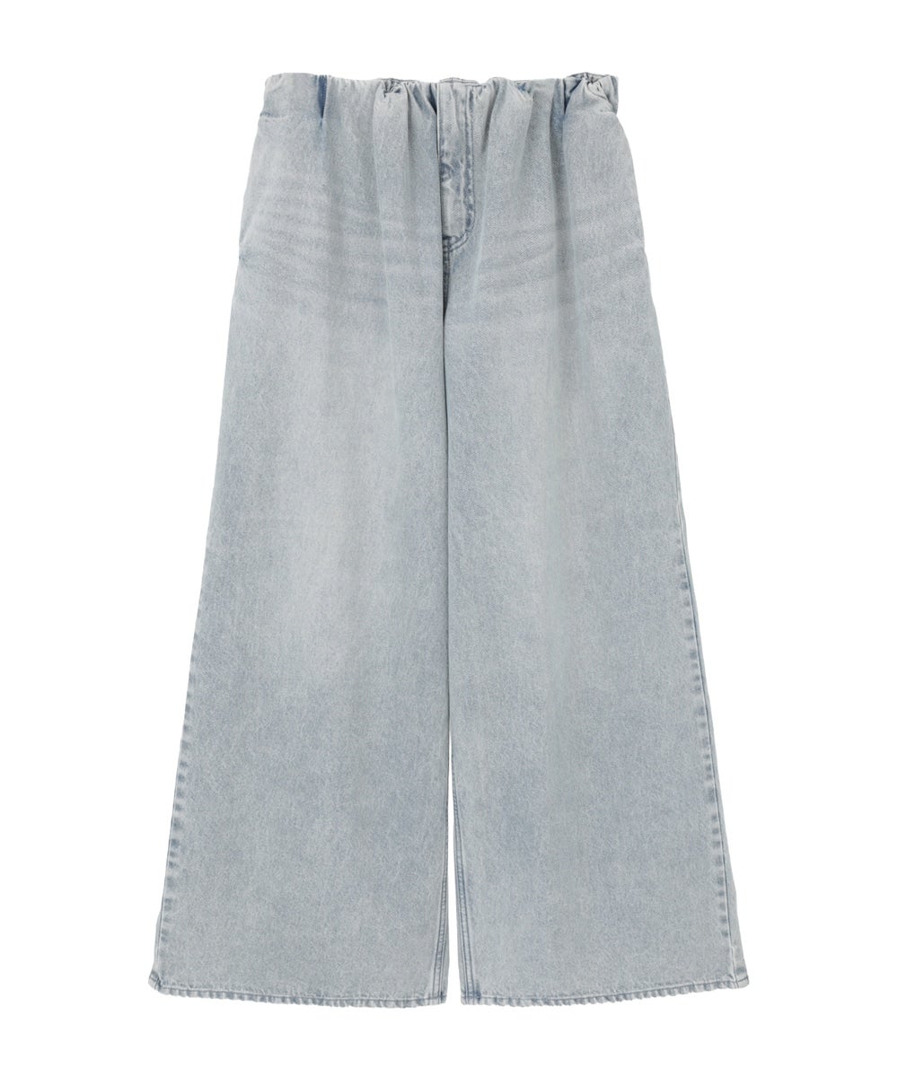 WAIST GATHERED DENIM PANTS